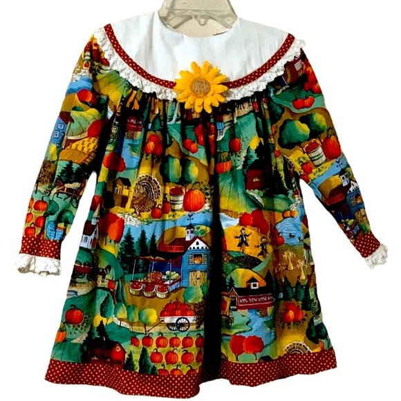 Playclothes Other - Fall / Thanksgiving Dress Size 6X *Flaw>Stain on Collar/Cuff*